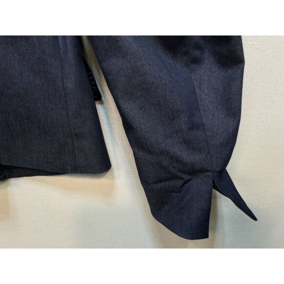 Talbots Womens Preppy Blazer Coat Stretch Size 14 Navy Long Sleeve Classic - Picture 14 of 14